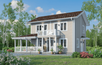 Двухэтажный каркасный дом